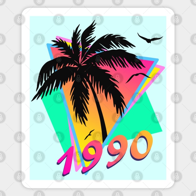 1990 Cool Tropical Sunset Sticker by Nerd_art